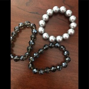 3 beaded elastic bracelets